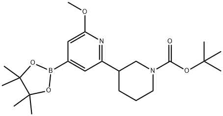 2-Methoxy-6-(N-Boc-piperidin-3-yl)pyridine-4-boronic acid  pinacol esier Struktur