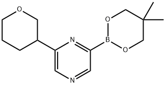 6-(Oxan-3-yl)pyrazine-2-boronic acid neopentylglycol ester Struktur