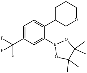 4,4,5,5-tetramethyl-2-(2-(tetrahydro-2H-pyran-3-yl)-5-(trifluoromethyl)phenyl)-1,3,2-dioxaborolane Struktur