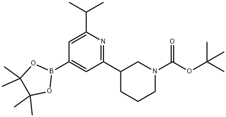 tert-butyl 3-(6-isopropyl-4-(4,4,5,5-tetramethyl-1,3,2-dioxaborolan-2-yl)pyridin-2-yl)piperidine-1-carboxylate Struktur