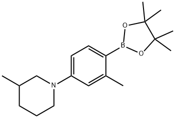 2-Methyl-4-(3-methylpiperidin-1-yl)phenylboronic acid pinacol ester Struktur