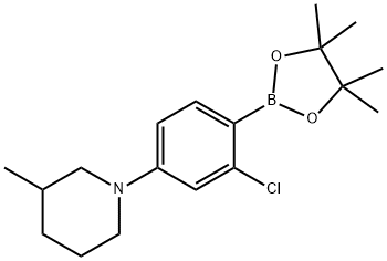 2-Chloro-4-(3-methylpiperidin-1-yl)phenylboronic acid pinacol ester Struktur