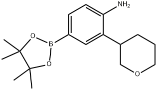 2-(tetrahydro-2H-pyran-3-yl)-4-(4,4,5,5-tetramethyl-1,3,2-dioxaborolan-2-yl)aniline Struktur