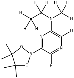 (6-Methylethylaminopyrazine-d10)-2-boronic acid pinacol ester Struktur