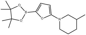 5-(3-Methylpiperidin-1-yl)furan-2-boronic acid pinacol ester Struktur