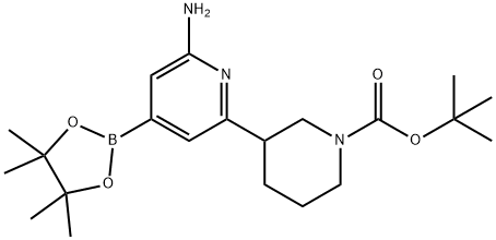 tert-butyl 3-(6-amino-4-(4,4,5,5-tetramethyl-1,3,2-dioxaborolan-2-yl)pyridin-2-yl)piperidine-1-carboxylate Struktur