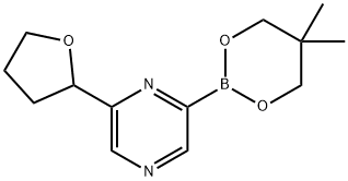 6-(Oxolan-2-yl)pyrazine-2-boronic acid neopentylglycol ester Struktur