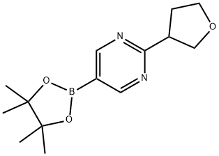 2-(tetrahydrofuran-3-yl)-5-(4,4,5,5-tetramethyl-1,3,2-dioxaborolan-2-yl)pyrimidine Struktur