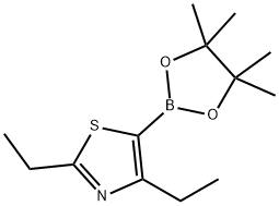 2,4-(Diethyl)thiazole-5-boronic acid pinacol ester Struktur