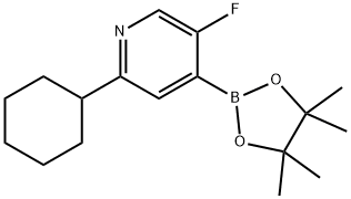 2-cyclohexyl-5-fluoro-4-(4,4,5,5-tetramethyl-1,3,2-dioxaborolan-2-yl)pyridine Struktur