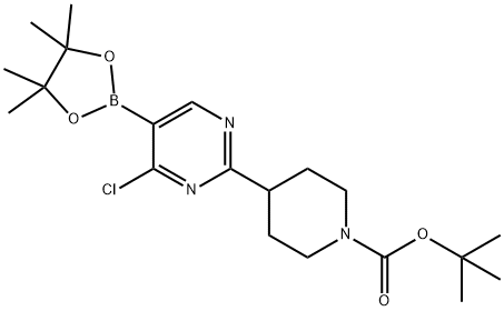 4-Chloro-2-(N-Boc-piperidin-4-yl)pyrimidine-5-boronic acid pinacol ester Struktur