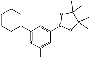 2-cyclohexyl-6-fluoro-4-(4,4,5,5-tetramethyl-1,3,2-dioxaborolan-2-yl)pyridine Struktur