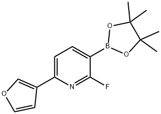 2-Fluoro-6-(3-furyl)pyridine-3-boronic acid pinacol ester Struktur