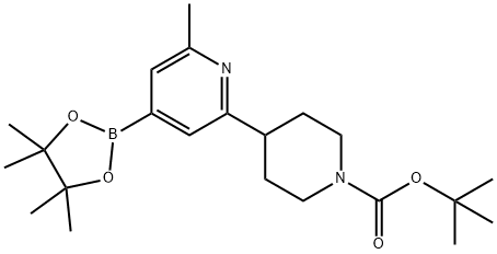 tert-butyl 4-(6-methyl-4-(4,4,5,5-tetramethyl-1,3,2-dioxaborolan-2-yl)pyridin-2-yl)piperidine-1-carboxylate Struktur