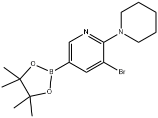 5-Bromo-6-(piperidin-1-yl)pyridine-3-boronic acid pinacol ester Struktur