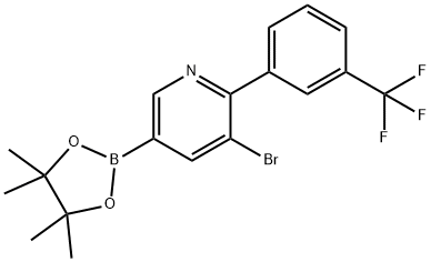 5-Bromo-6-(3-trifluoromethylphenyl)pyridine-3-boronic acid pinacol ester Struktur