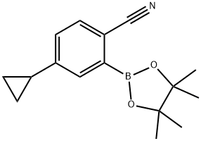 4-cyclopropyl-2-(4,4,5,5-tetramethyl-1,3,2-dioxaborolan-2-yl)benzonitrile Struktur