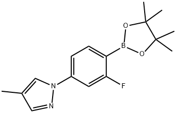 2-Fluoro-4-(4-methyl-1H-pyrazol-1-yl)phenylboronic acid pinacol ester Struktur