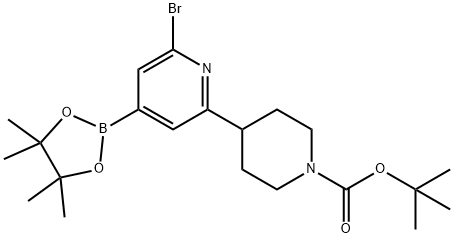 2-Bromo-6-(N-Boc-piperidin-4-yl)pyridine-4-boronic acid pinacol ester Struktur