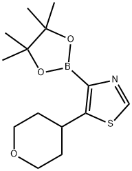 5-(4-Tetrahydropyranyl)thiazole-4-boronic acid pinacol ester Struktur