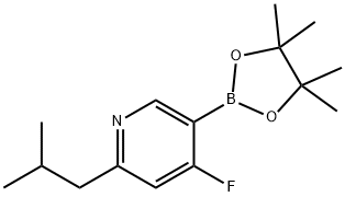 4-fluoro-2-isobutyl-5-(4,4,5,5-tetramethyl-1,3,2-dioxaborolan-2-yl)pyridine Struktur