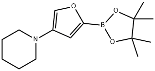 4-(Piperidino)furan-2-boronic acid pinacol ester Struktur