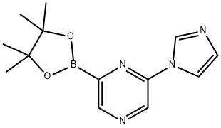 2-(1H-imidazol-1-yl)-6-(4,4,5,5-tetramethyl-1,3,2-dioxaborolan-2-yl)pyrazine Struktur