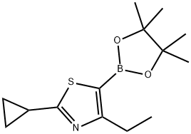 4-Ethyl-2-(cyclopropyl)thiazole-5-boronic acid pinacol ester Struktur