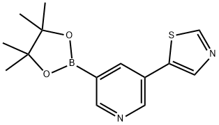 5-(Thiazol-5-yl)pyridine-3-boronic acid pinacol ester Struktur