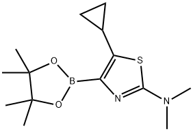 5-Cyclopropyl-2-(dimethylamino)thiazole-4-boronic acid pinacol ester Struktur