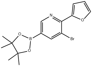 5-Bromo-6-(2-furyl)pyridine-3-boronic acid pinacol ester Struktur