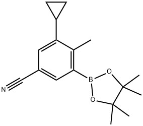 2-Methyl-5-cyano-3-cyclopropylphenylboronic acid pinacol ester Struktur