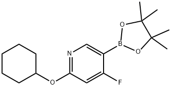 4-Fluoro-2-(cyclohexyloxy)pyridine-5-boronic acid pinacol ester Struktur