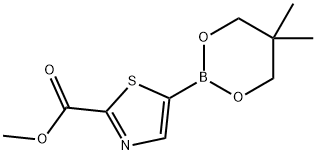 2-(Methoxycarbonyl)thiazole-5-boronic acid neopentylglycol ester Struktur