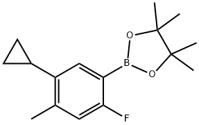 2-Fluoro-4-methyl-5-cyclopropylphenylboronic acid pinacol ester Struktur