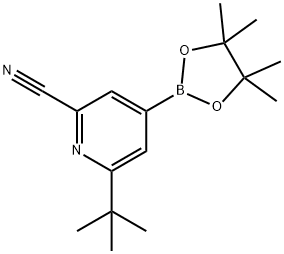 6-(tert-butyl)-4-(4,4,5,5-tetramethyl-1,3,2-dioxaborolan-2-yl)picolinonitrile Struktur