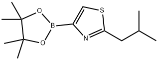 2-isobutyl-4-(4,4,5,5-tetramethyl-1,3,2-dioxaborolan-2-yl)thiazole Struktur