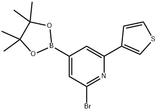 2-Bromo-6-(3-thienyl)pyridine-4-boronic acid pinacol ester Struktur