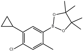 4-Chloro-6-Methyl-3-cyclopropylphenylboronic acid pinacol ester Struktur