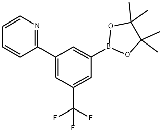 2-(3-(4,4,5,5-tetramethyl-1,3,2-dioxaborolan-2-yl)-5-(trifluoromethyl)phenyl)pyridine Structure