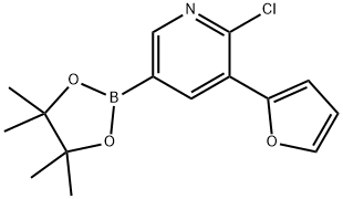 6-Chloro-5-(2-furyl)pyridine-3-boronic acid pinacol ester Struktur