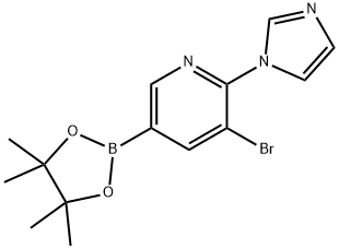 5-Bromo-6-(imidazol-1-yl)pyridine-3-boronic acid pinacol ester Struktur