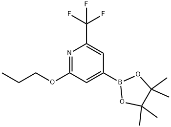 2-Trifluoromethyl-6-(n-propoxy)pyridine-4-boronic acid pinacol ester Struktur