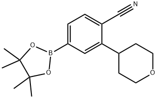 3-(4-Tetrahydropyranyl)-4-cyanophenylboronic acid pinacol ester Struktur