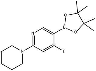 4-Fluoro-2-(piperidin-1-yl)pyridine-5-boronic acid pinacol ester Struktur