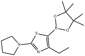 4-Ethyl-2-(pyrrolidino)thiazole-5-boronic acid pinacol ester Struktur