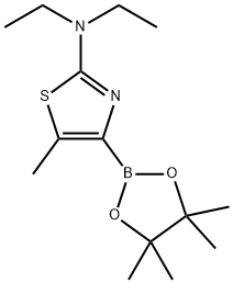 5-Methyl-2-(diethylamino)thiazole-4-boronic acid pinacol ester Struktur