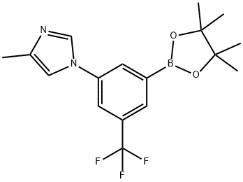 4-methyl-1-(3-(4,4,5,5-tetramethyl-1,3,2-dioxaborolan-2-yl)-5-(trifluoromethyl)phenyl)-1H-imidazole Struktur