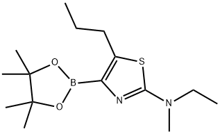 5-(n-Propyl)-2-(methylethylamino)thiazole-4-boronic acid pinacol ester Struktur