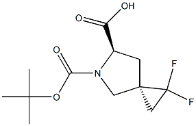 (3S,6R)-5-(tert-butoxycarbonyl)-1,1-difluoro-5-azaspiro[2.4]heptane-6-carboxylic acid Struktur